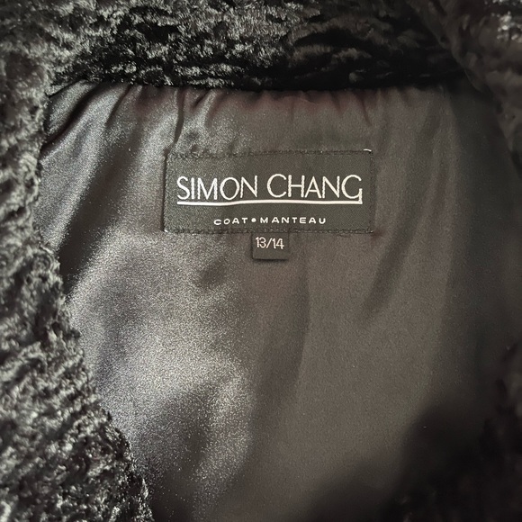 Simon Chang Textured Faux Lambs Fur Coat Size 13/14 - Picture 8 of 15